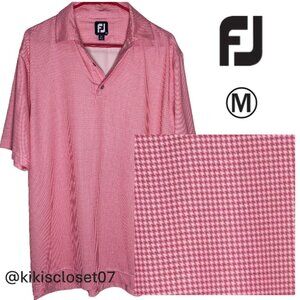 FootJoy Pink and White Plaid Golf Polo / M